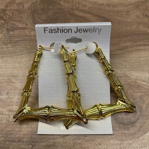 Gold Bamboo Earrings Medium